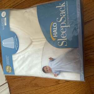 New Pkg Halo SleepSack Infant L (12-18mo)(22-28lbs) Cream Micro Fleece Cozy Zip